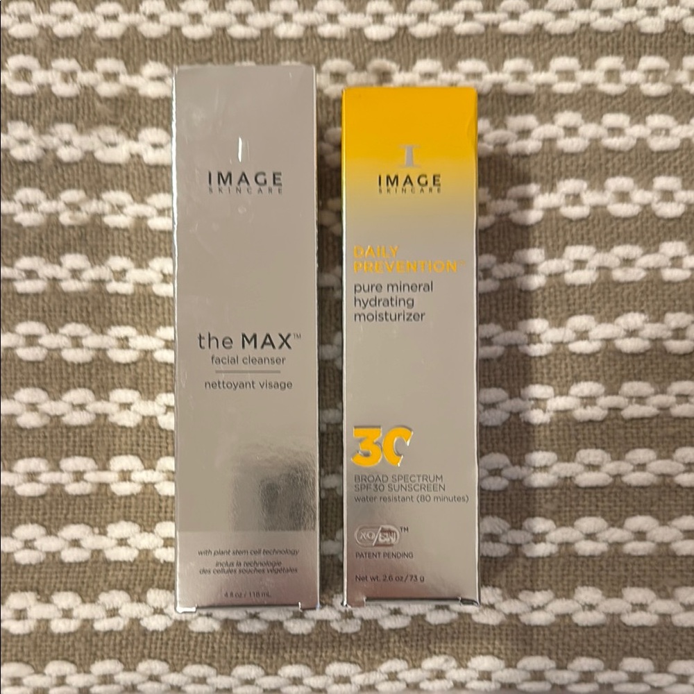 Silver and Yellow Facial Cleanser and Moisturizer Set